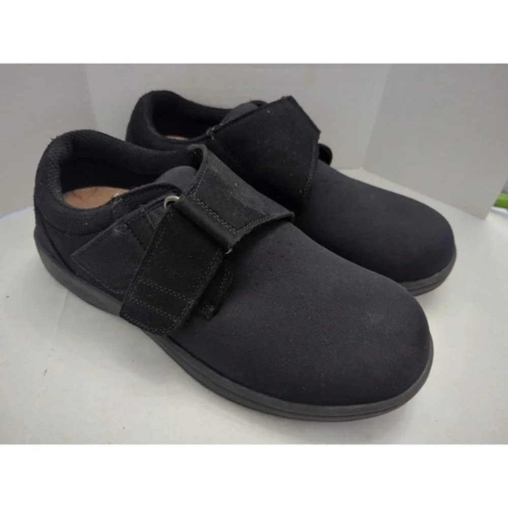 Orthofeet 525 Bismarck Stretch Orthotic Shoes Mens Size 9 XWide 4E Black Comfort